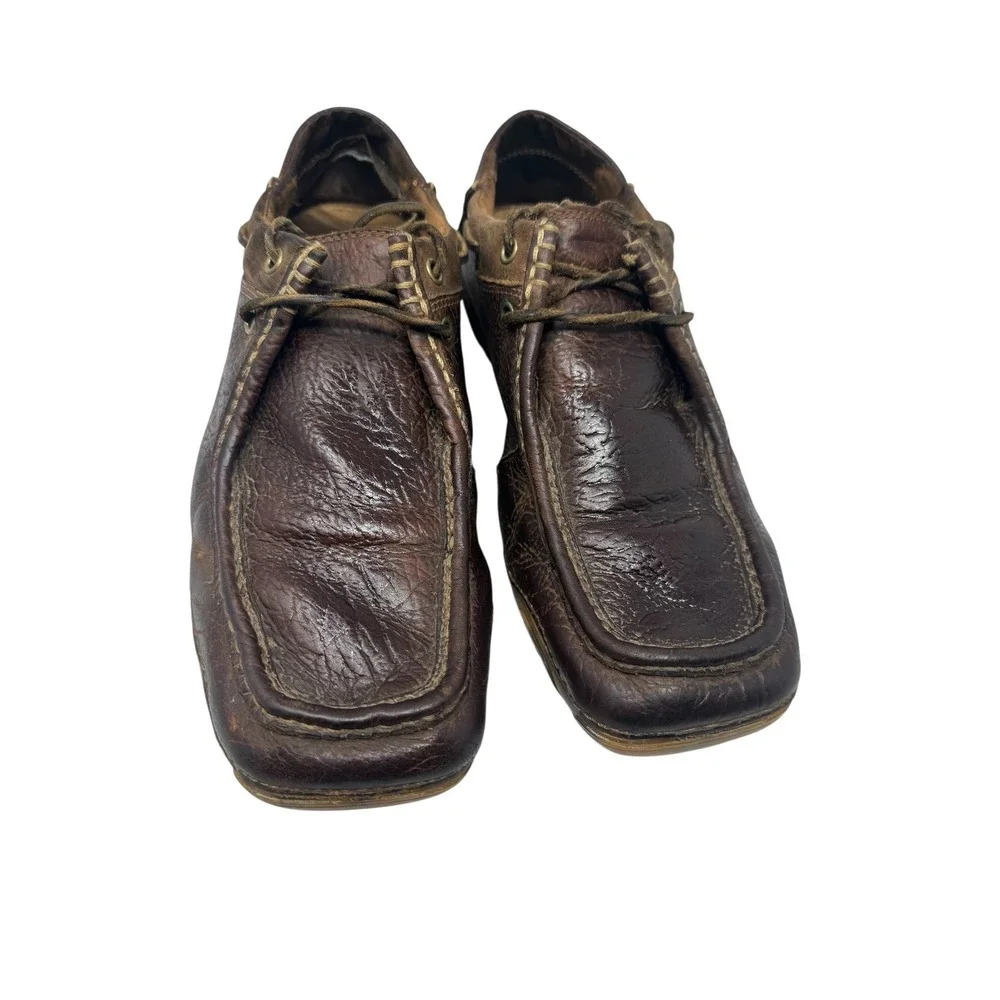 🔥Ariat Mens‎ Cruiser🎱💰 Brown Leather Moc Toe Slip On Shoes Size 10.5D